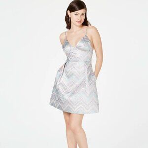 Laundry By Shelli Segal Metallic Zig Zag Dress